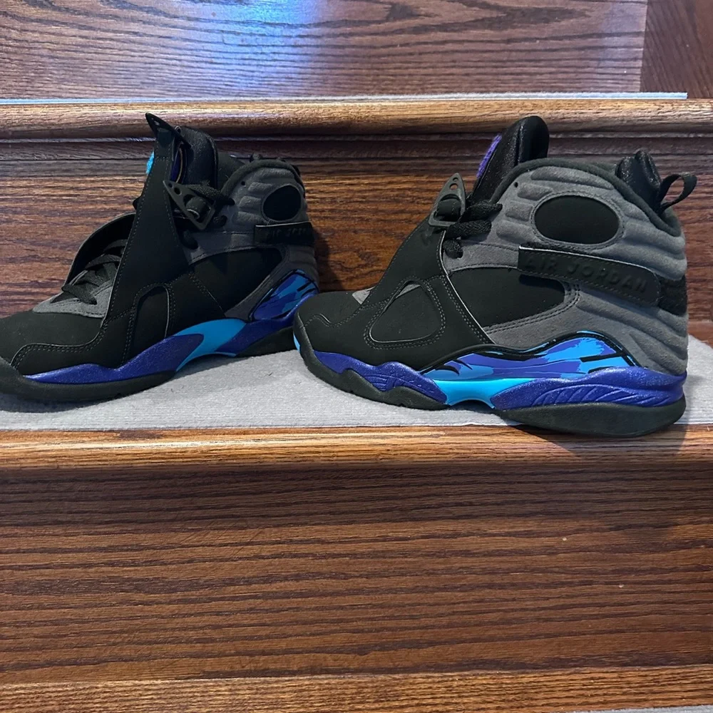 Black and Blue Sneakers with Logo - Picture 2 of 6